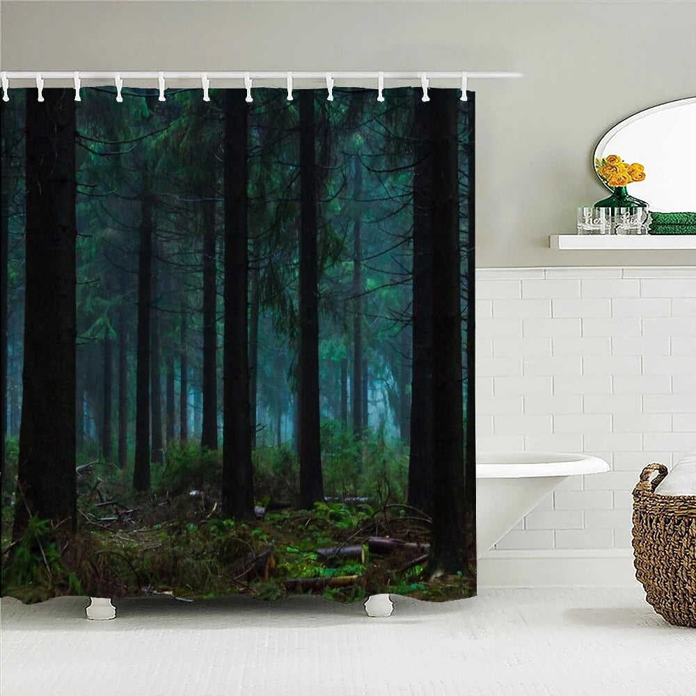 Nature Forest landscape Bath Curtain Waterproof Fabric Shower Curtain ...