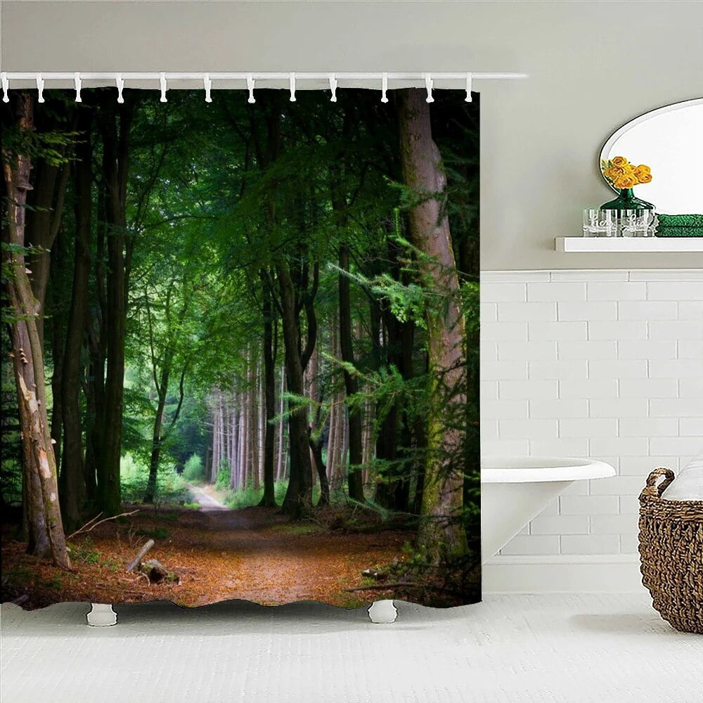 Nature Forest landscape Bath Curtain Waterproof Fabric Shower Curtain ...
