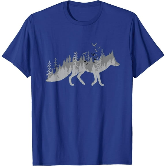 Nature Fox Forest Zookeeper Wildlife Animal Lover Unisex T-Shirt for Men Women Kids,Royal Blue Color,Size M