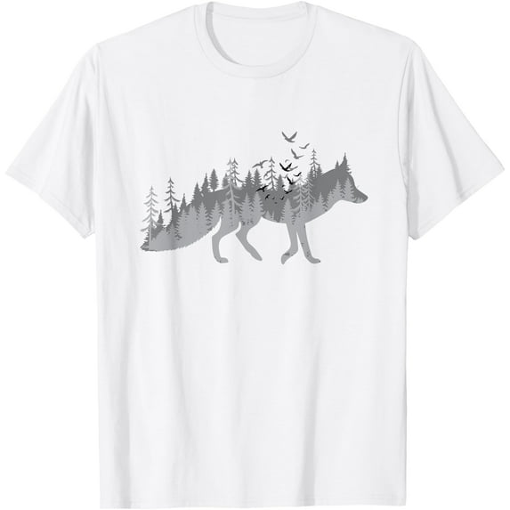 Nature Fox Forest Zookeeper Wildlife Animal Lover Unisex T-Shirt for Men Women Kids,White Color,Size L