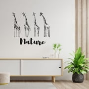 Nature - Giraffe Beautiful Giraffes Cute Animal Decor Design Silhouette Vinyl Wall Sticker Wall Art Wall Decal Boys Girls Kids Room Design Bedroom Nursery KinderHome Decoration Size8x10 inch