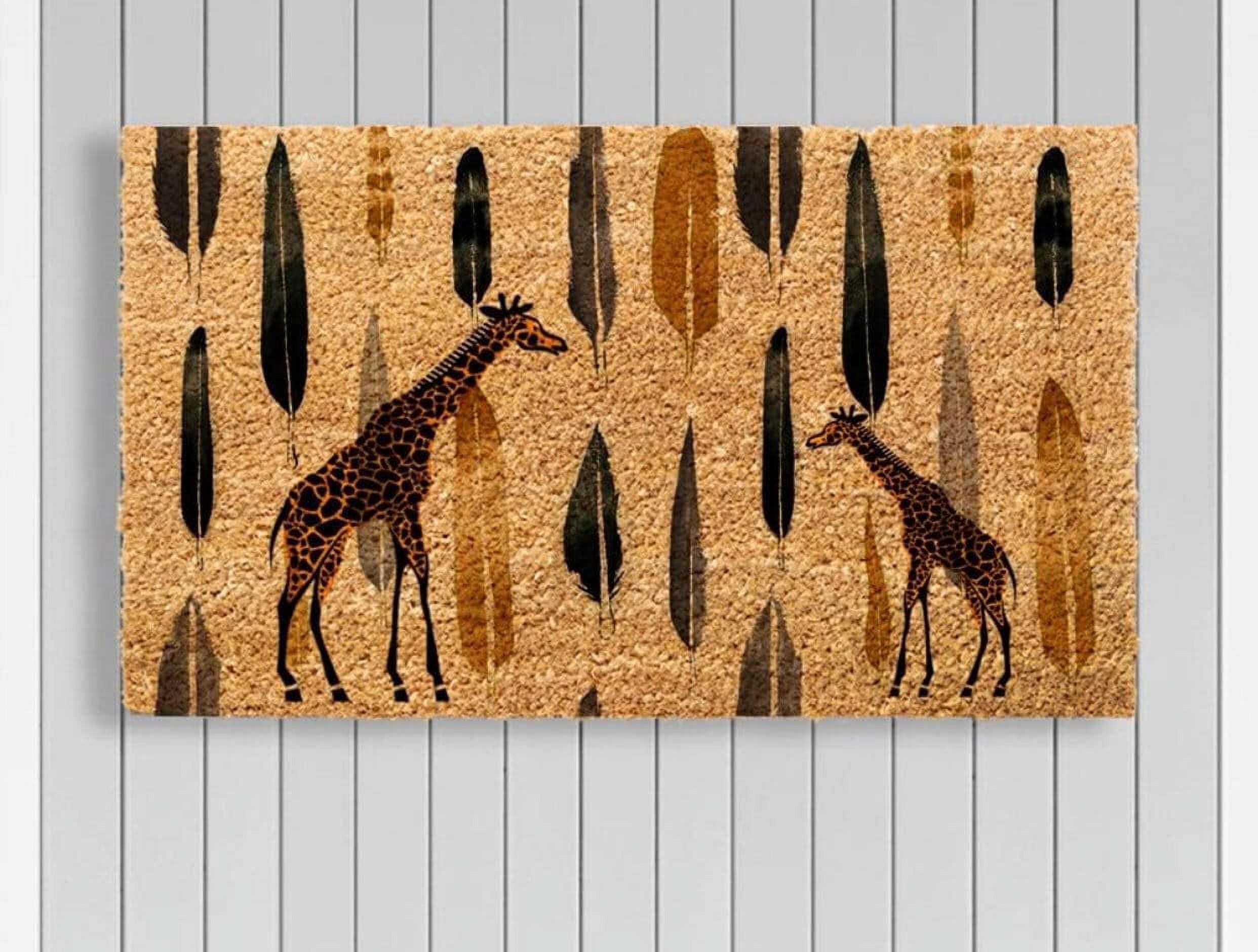 Nature Giraffe Outdoor Doormat LowProfile Water Absorption Mats