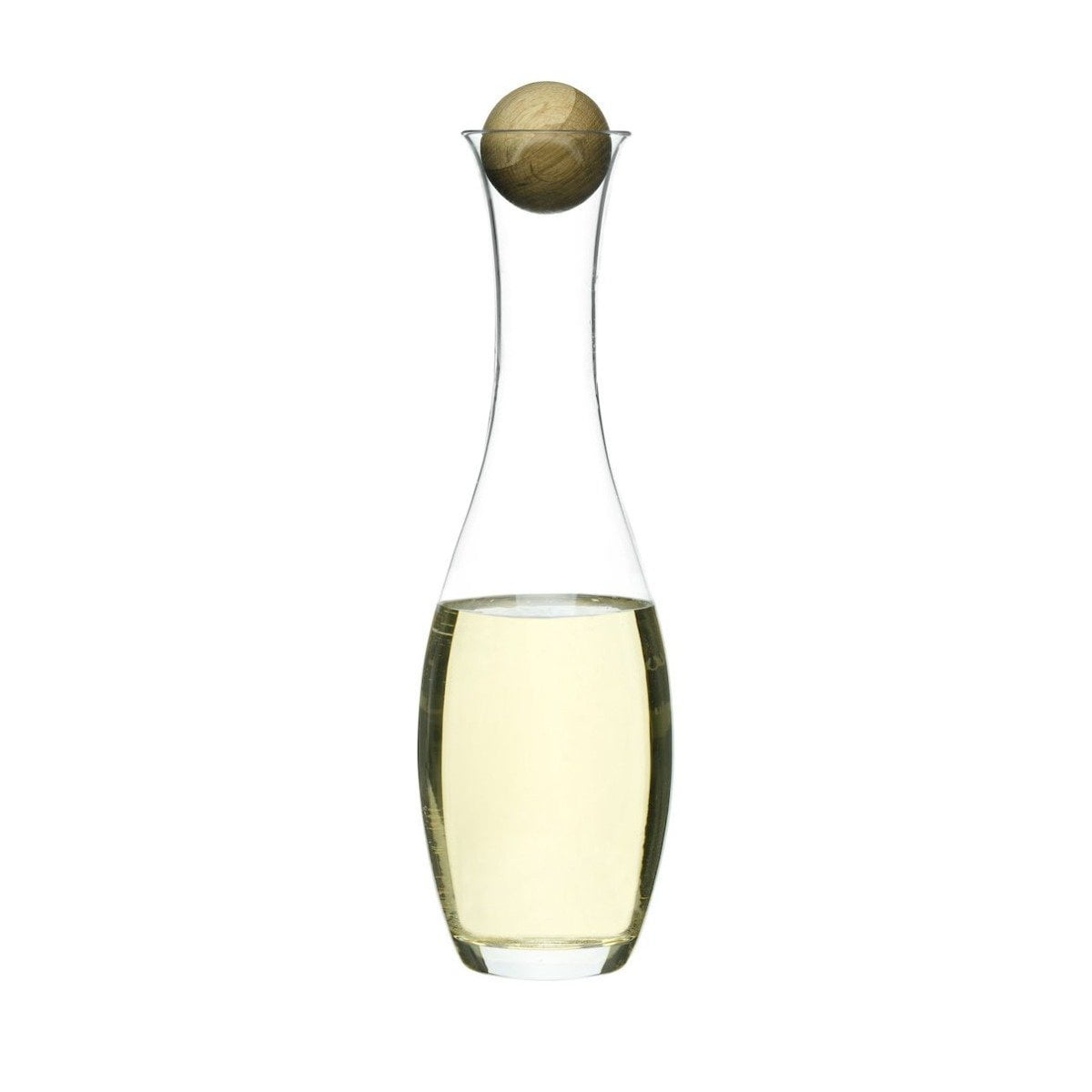 Clear Glass Carafe with Oak Stopper, 33oz