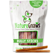 Nature Gnaws Extra Thin Beef Bully Sticks for Small Dogs 5-6" (10 Count) Rawhide-Free Chew Treats