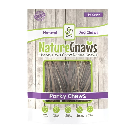 Nature Gnaws Extra Thin Porky Sticks 5-6", 50 Count