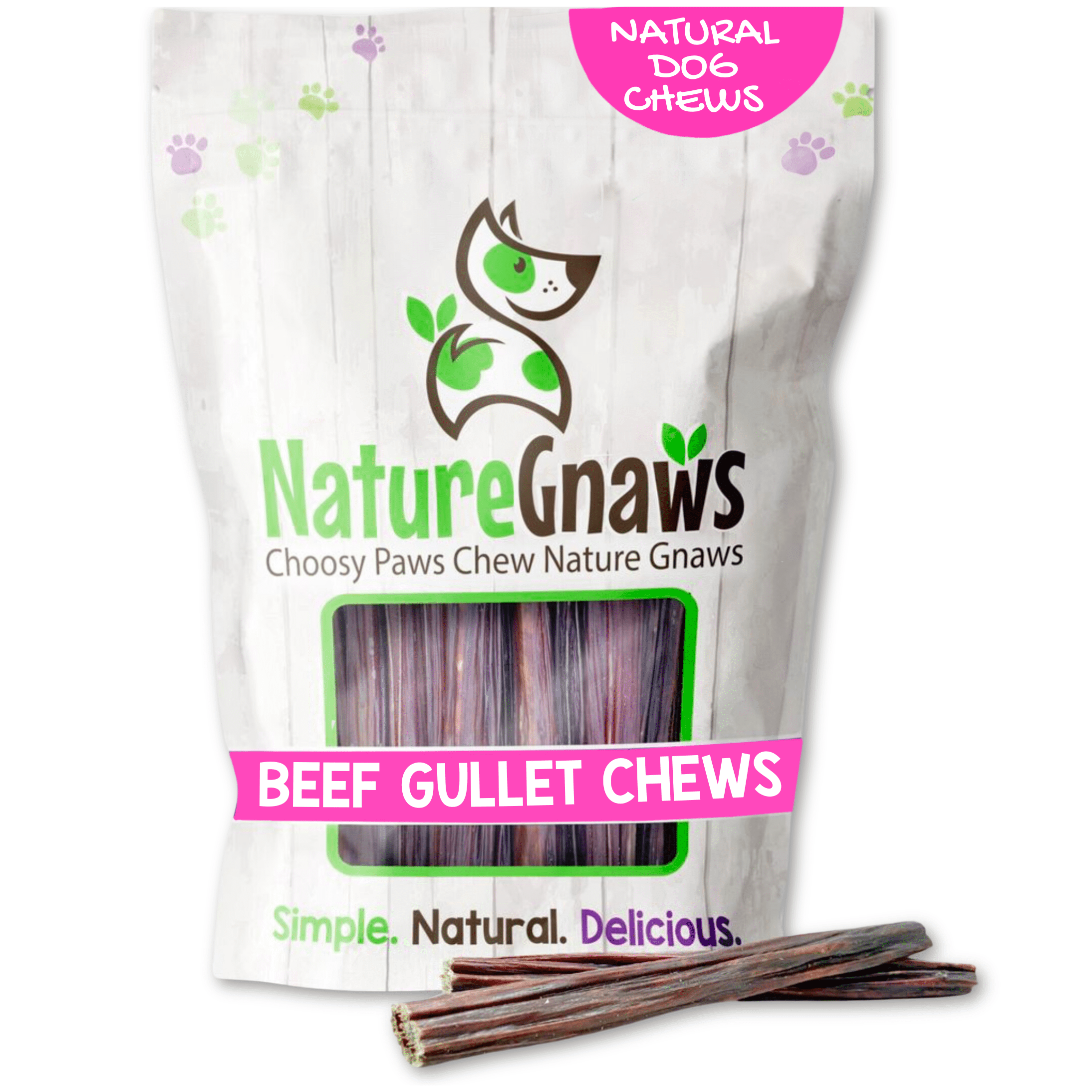 Nature Gnaws Natural Beef Jerky Sticks for Dogs 5-6" (30 Count) Rawhide-Free Pet Chew Treats