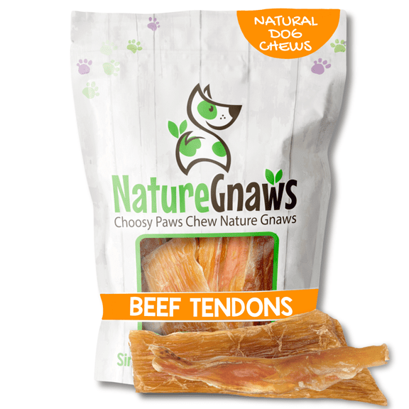 Nature Gnaws Natural Mixed Beef Tendon & Paddywack Chews for Dogs (8 oz) Rawhide-Free Pet Treats