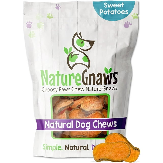Nature Gnaws Natural Sweet Potato Chips for Dogs (12 oz) RawhideFree
