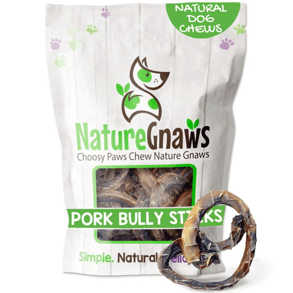 Nature Gnaws Pork Pretzels for Dogs (15 Count) Rawhide-Free Natural Chew Treats