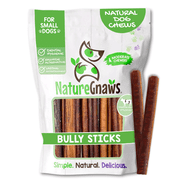 Nature Gnaws Small Bully Sticks, Natural Dog Chew Treats 4-6" 6oz