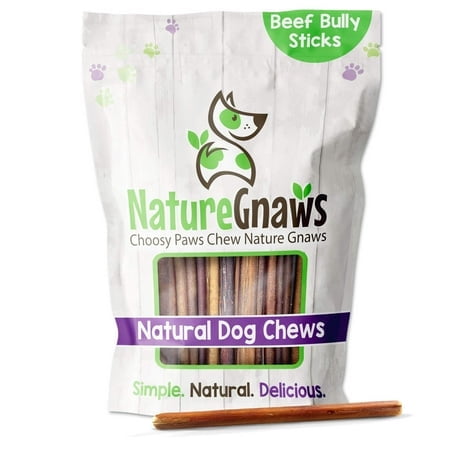 Nature Gnaws Beef Thin Bully Sticks Natural Dog Chews, 8 oz.