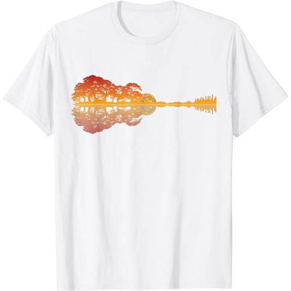 Nature Guitar Lake Shadow Love Guitar Musician Guitar lover T-Shirt