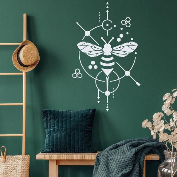 Nature Honeycomb Bee Wall Sticker Vinyl Home Decor For Living Room Bedroom Geometric Bee Decals Removable Insect Mural 57X91cm