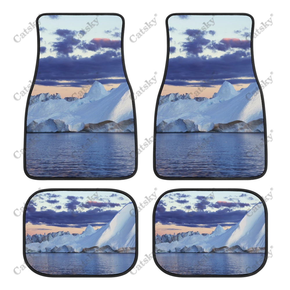 Nature Iceberg Car Floor Mat Vintage Carpet AntiSlip Rubber Mat Pack