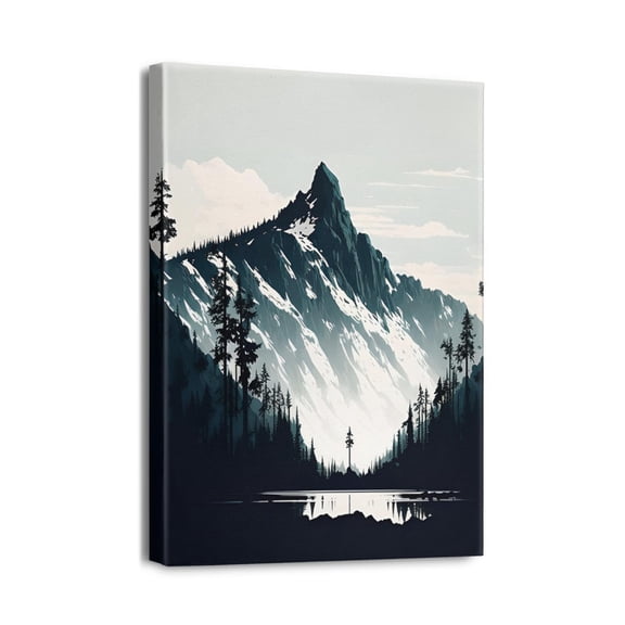 Nature Inspired 12x16 Inches Mountain Wall Decor Modern Artwork with a Forest Theme, Perfect for Living Room & Bedroom