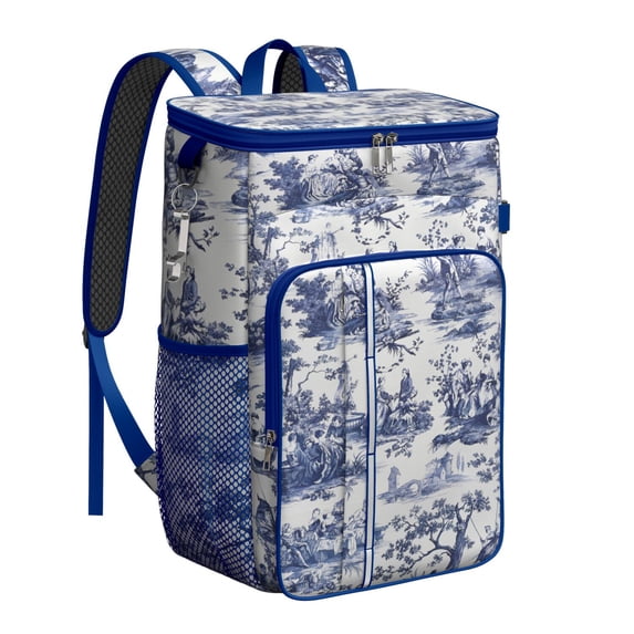 Nature Inspired Aesthetic Floral Retro Insulated Cooler Bag - 20L Soft Cooler with Padded Straps