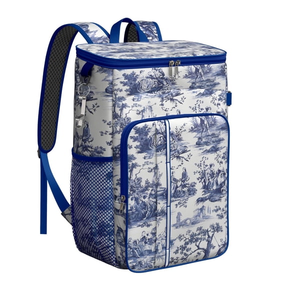Nature Inspired Aesthetic Floral Retro Insulated Cooler Bag - 20L Soft Cooler with Padded Straps