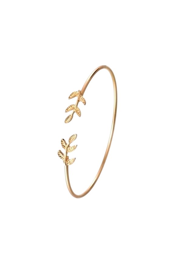 Nature Inspired Alloy Leaf Design Bracelet Adjustable Comfort Fit Daily Wear Accessory For Any Occasion