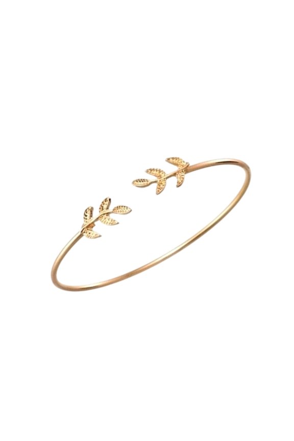 Nature Inspired Alloy Leaf Design Bracelet Adjustable Comfort Fit Daily Wear Accessory For Any Occasion