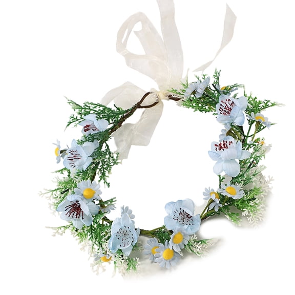 Nature Inspired Artificial Floral Headpiece Elastic Flower Wedding Hair Accessory Girls Women Photoshoot Party Decors