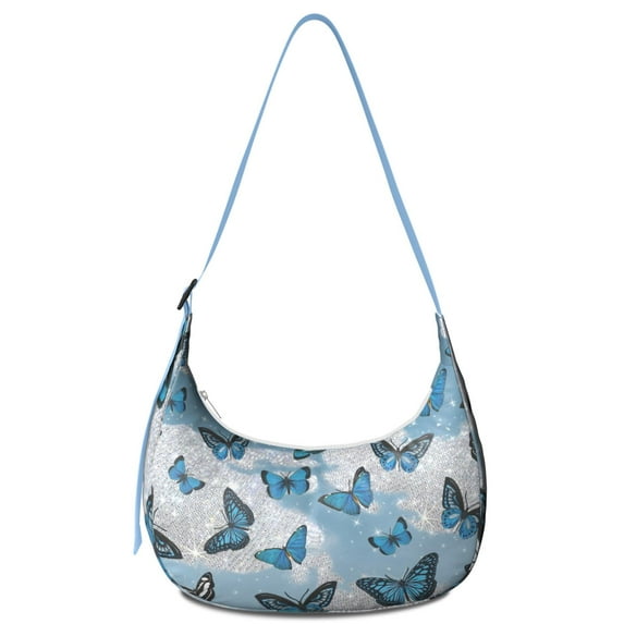 Nature-Inspired Butterfly Illustration Crossbody Purse – Floral Pattern, Adjustable Strap, Perfect for Garden Lovers