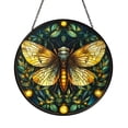thumbnail image 1 of Nature-Inspired Cicada Stained Glass Window Panel – Unique Wildlife Decor, 1 of 4