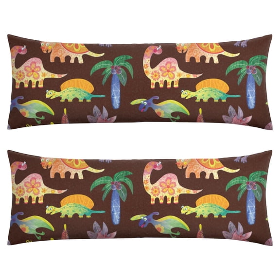 Nature-Inspired Dinosaur Pillow Case - 20x54 Breathable Fabric - Roaring Dino Design - Machine Washable