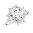 thumbnail image 1 of Rosec Jewels Certified Moissanite Cocktail Ring with Halo - Moissanite Ring for Women - D-VS1 Quality - with Jewelry Box, 10K White Gold, US 10.00, 1 of 8