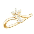 thumbnail image 1 of Rosec Jewels Natural Diamond Flower Promise Ring for Women - Commitment Ring - HI-SI Quality - Ready to Gift for Valentines Day, 14K Yellow Gold, US 12.50, 1 of 8