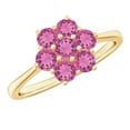 thumbnail image 1 of Rosec Jewels Nature Inspired Flower Cluster Ring, Pink Tourmaline Ring - AAA Quality, 14K Yellow Gold, US 4.00, 1 of 8