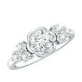 thumbnail image 1 of Rosec Jewels Nature Inspired Flower Ring for Women, Certified Moissanite Ring - D-VS1 Grade, 925 Sterling Silver, US 6.00, 1 of 8