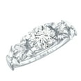 thumbnail image 1 of Rosec Jewels Nature Inspired Flower Ring for Women, Moissanite Solitaire Engagement Ring, 14K White Gold, US 10.00, 1 of 9