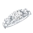 thumbnail image 1 of Rosec Jewels Nature Inspired Flower Ring for Women, Moissanite Solitaire Engagement Ring, 14K White Gold, US 7.50, 1 of 9