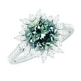 thumbnail image 1 of Rosec Jewels Lab Grown Green Sapphire Engagement Ring with Halo - 8 mm - Certified Sapphire Moissanite Ring - AAAA Grade, 10K White Gold, US 11.00, 1 of 9