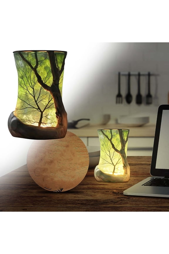 Nature Inspired Forest Ambient Lamp, Elegant Woodland Design Warm Soft Lighting, Eco-Friendly Versatile Decor Night Light for Bedroom Living Room Home Office Housewarming Gift