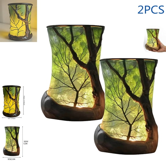 Nature-Inspired Forest Ambient Lamp, Perfect for Cozy Home and Office Decor, Elegant Green Light for Peaceful and Relaxing Atmosphere, Ideal for Nature Lovers