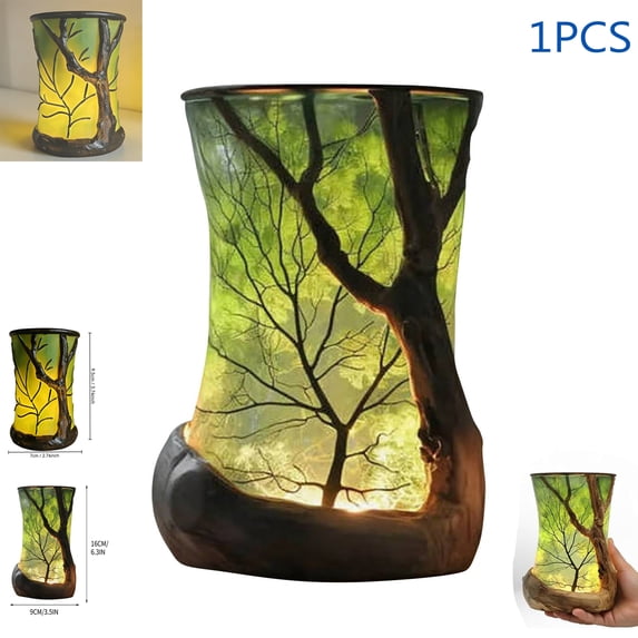 Nature-Inspired Forest Ambient Lamp, Perfect for Cozy Home and Office Decor, Elegant Green Light for Peaceful and Relaxing Atmosphere, Ideal for Nature Lovers