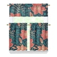 thumbnail image 1 of Nature-Inspired Hawaiian Kitchen Curtains Set 27.5x36in Polyester Valance and Tiers, Botanical Leaf Window Curtains for Small Kitchen or Tropical-Style Spaces, 1 of 6