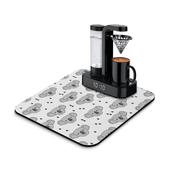 Nature-Inspired Koala Coffee Station Mat - 4-Layer Absorbent Pad, Koala and Tropical Jungle Theme