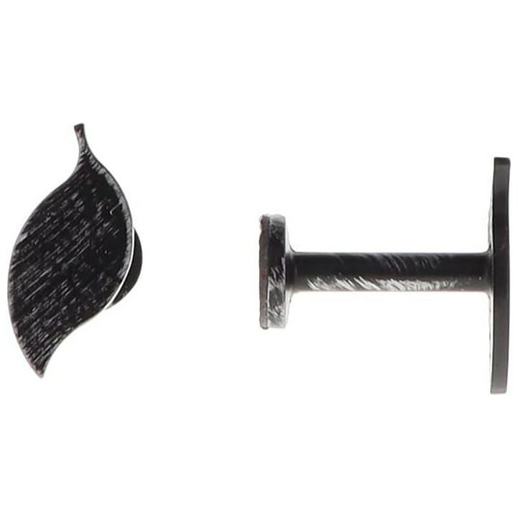 Evideco French Home Goods Curtain Holdbacks Nature-Inspired Leaf Curtain Tieback Hooks - Set of 2 Adhesive Metal Holdbacks for Drapery - Black/Silver