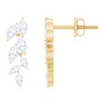 thumbnail image 1 of Rosec Jewels Nature Inspired Leaf Dangle Earrings with Moissanite for Women (3/4 CT), 18K Yellow Gold, 1 of 8