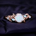 thumbnail image 1 of Nature Inspired Opal Engagement Ring, Anniversary Birthday Gift for Women, Marquise Moonstone Stacking Ring Round Cluster Leaf Marquise Ring, 1 of 2