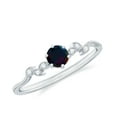 thumbnail image 1 of Rosec Jewels Black Opal Promise Ring with Diamond - Leaf Ring for Women - AAA Quality - Ready to Gift for Valentines Day, 18K White Gold, US 11.50, 1 of 9