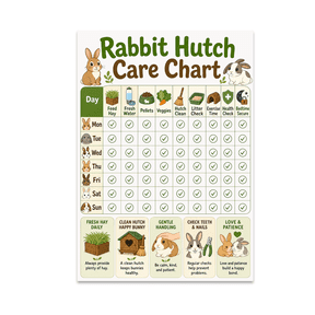 Nature-Inspired Rabbit Hutch Care Chart - Rabbit Owner - 13x19 Poster Print