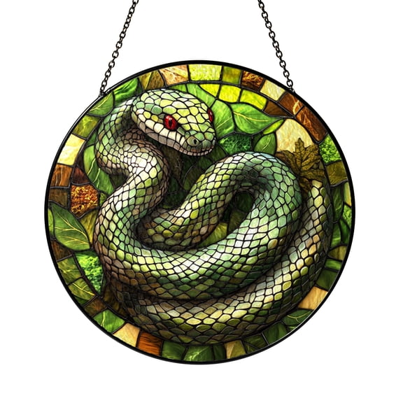 Nature Inspired Snake Window Suncatcher – Decorative Glass Style Art