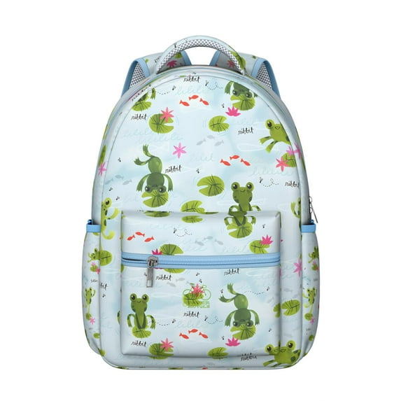 Nature Inspired Student Backpack with Mushroom and Flower Pattern Waterproof Scratch-Resistant Composite Oxford Cloth, Comfortable Adjustable Straps, Perfect for Student and Forest Lovers