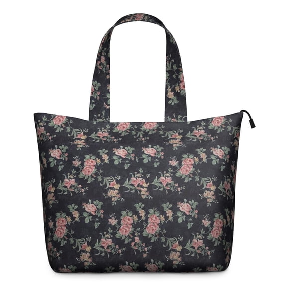Nature Inspired Weekender Bag, Large Capacity Carry-On Tote with Secure Zipper Closure for Women