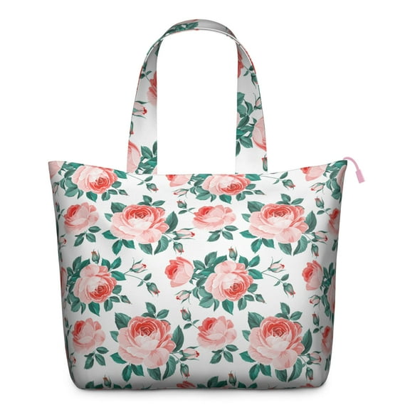 Nature Inspired Weekender Bag, Large Capacity Carry-On Tote with Secure Zipper Closure for Women