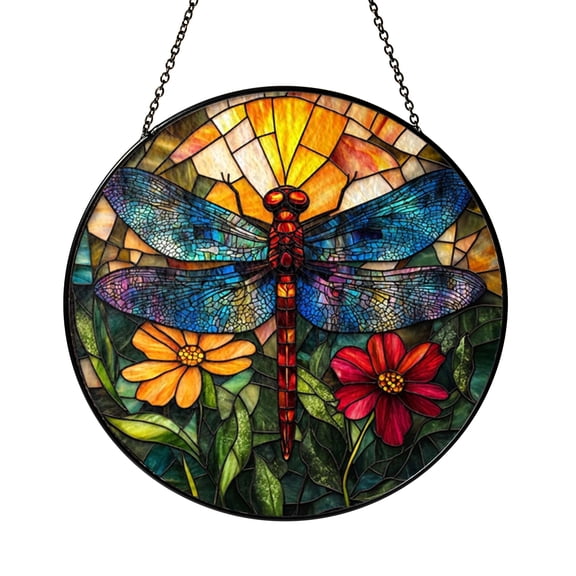 Nature Inspired Window Art – Dragonfly Stained Glass Look