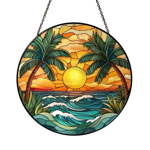 Nature Inspired Window Hanging – Ocean Sunset Glass